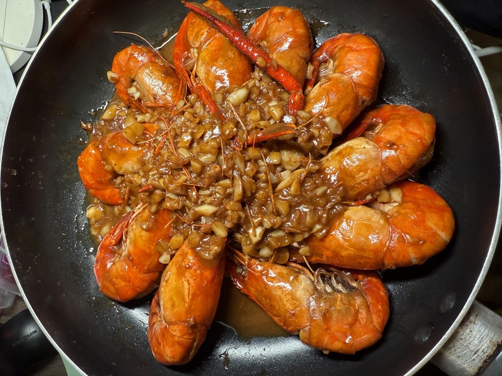 芥末罗氏虾成品